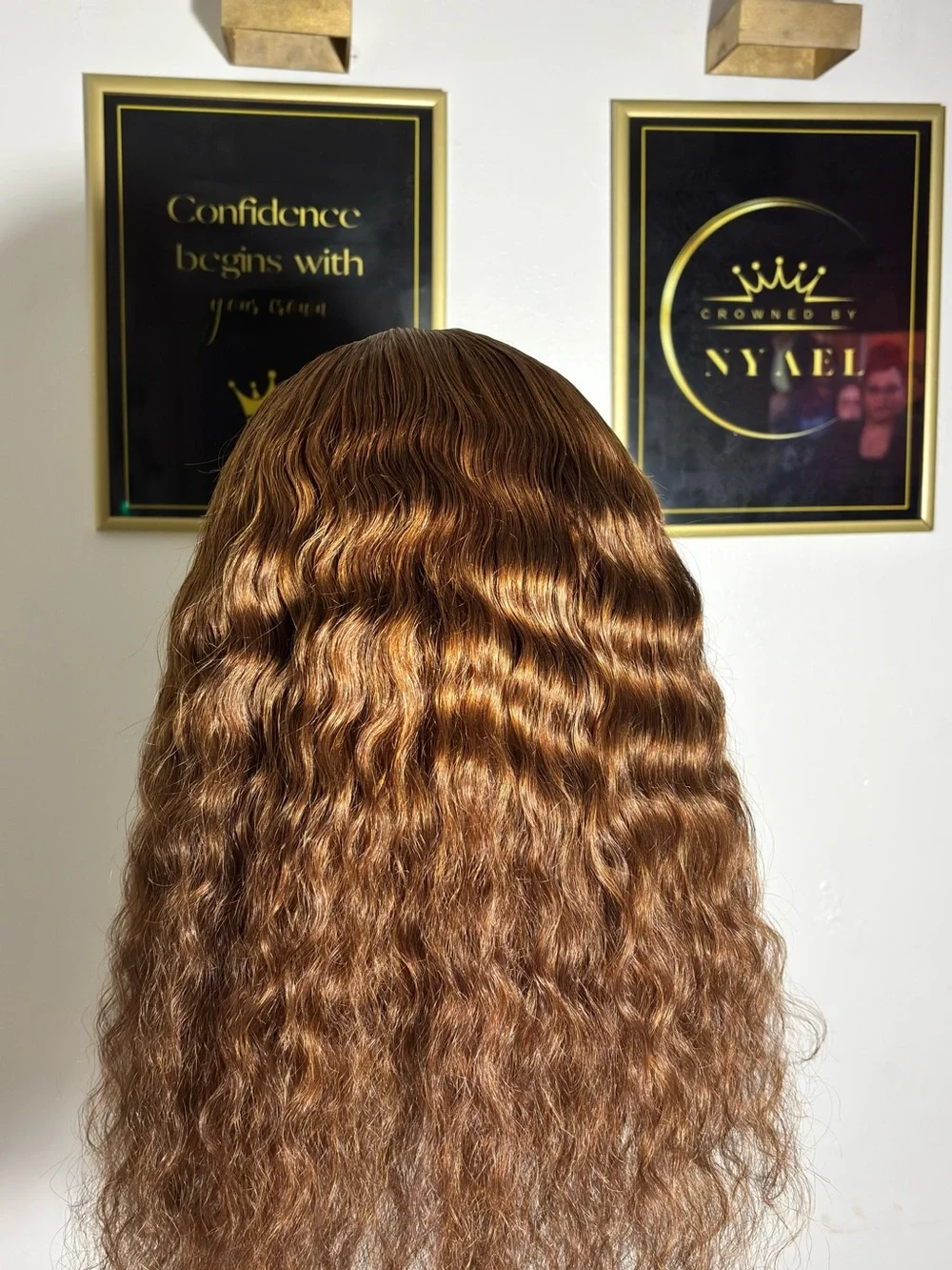 Premium Women’s Wavy Lace human hair Wig - Copper Brown | closure | Pre-Styled